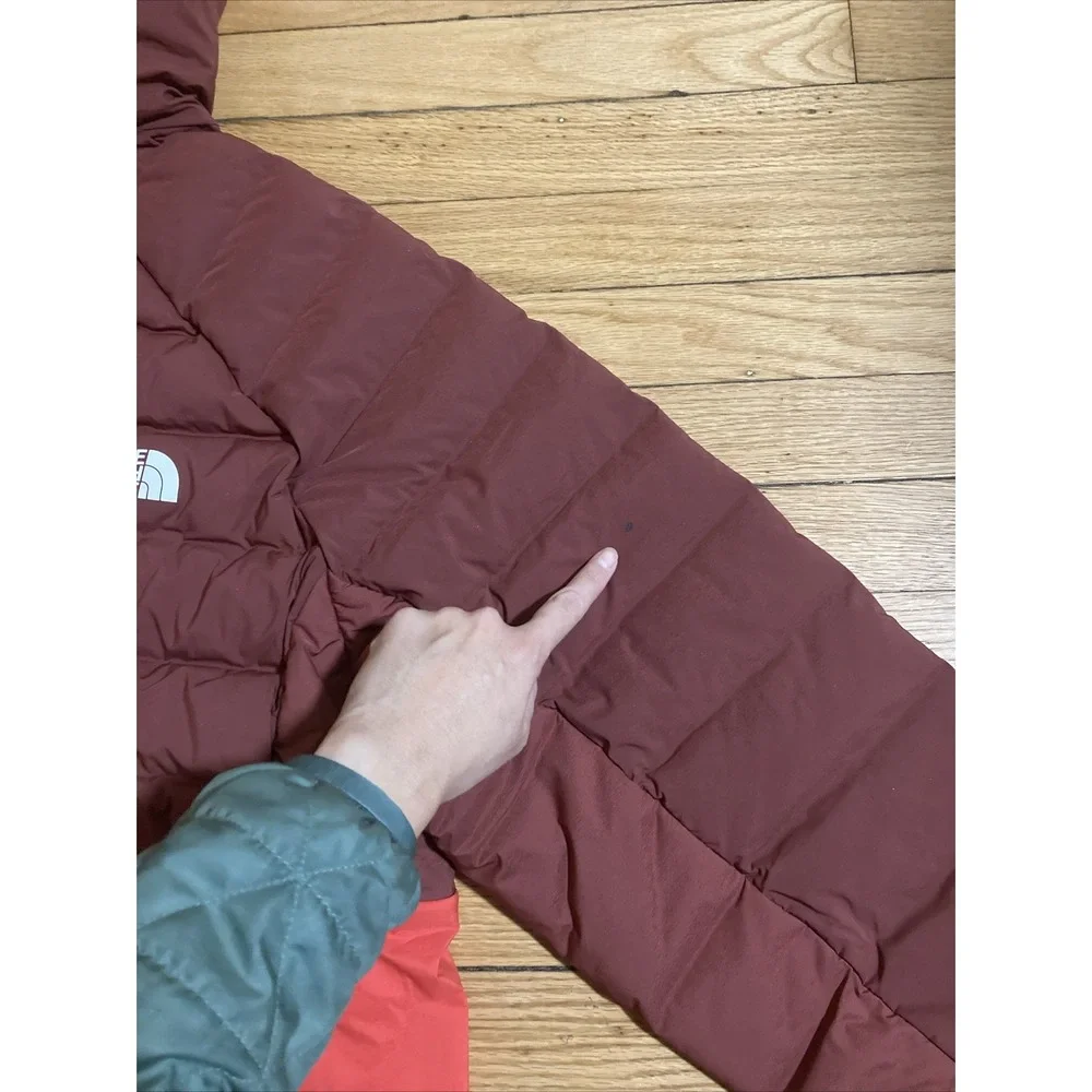 The North Face Men's‎ XXL Belleview Stretch 600 Down Hooded Jacket Cordovan/Red